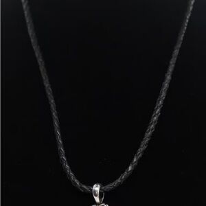 LAGOS Silver Pendant on Black Necklace